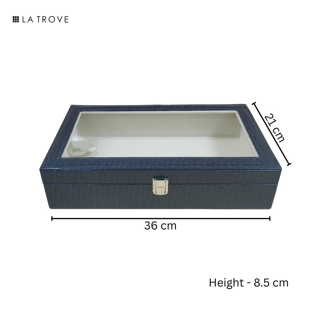 Plain Jewellery & Accessory Organiser Box with Glass Lid