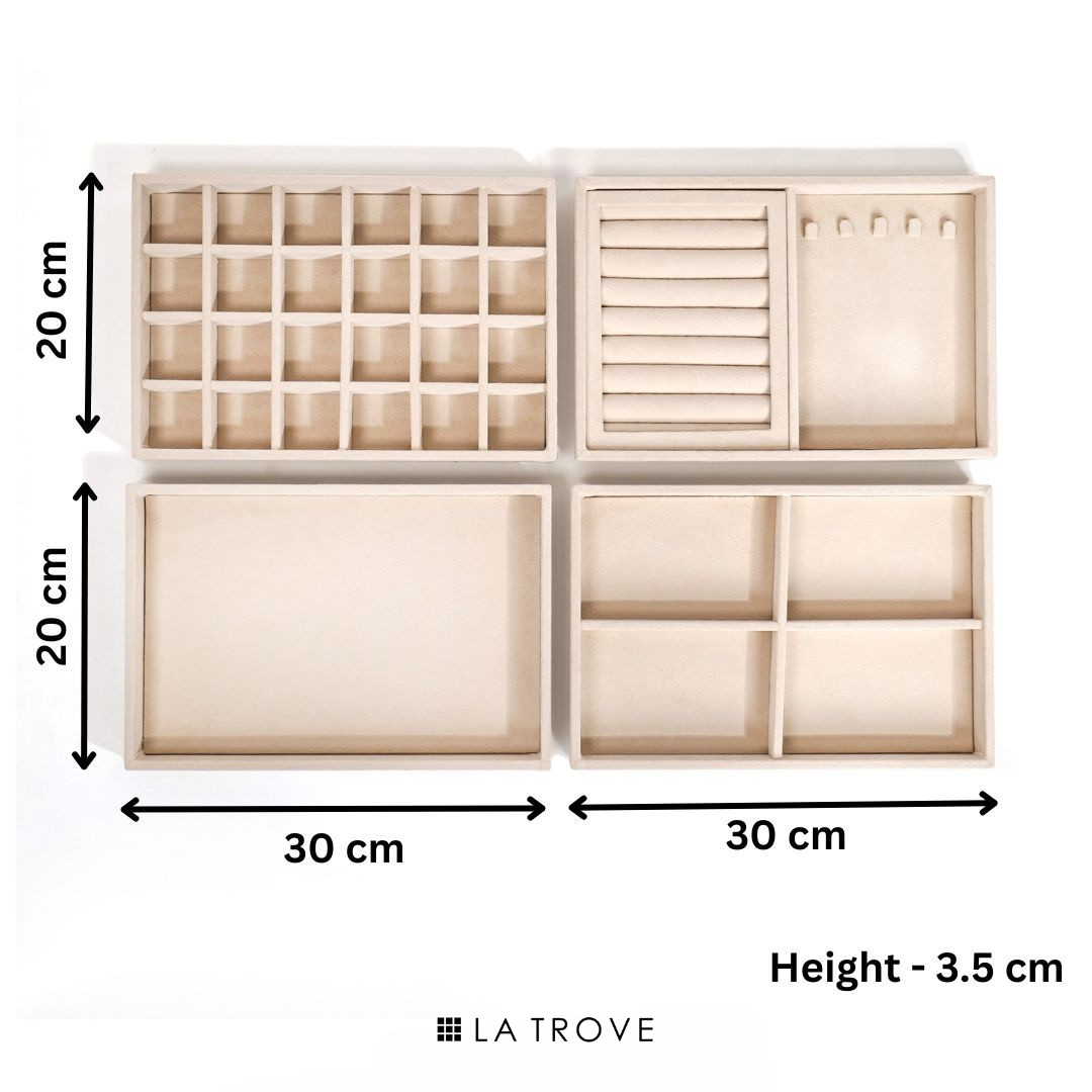 Drawer Stackable Jewellery Trays (Big Set of 4 Trays)