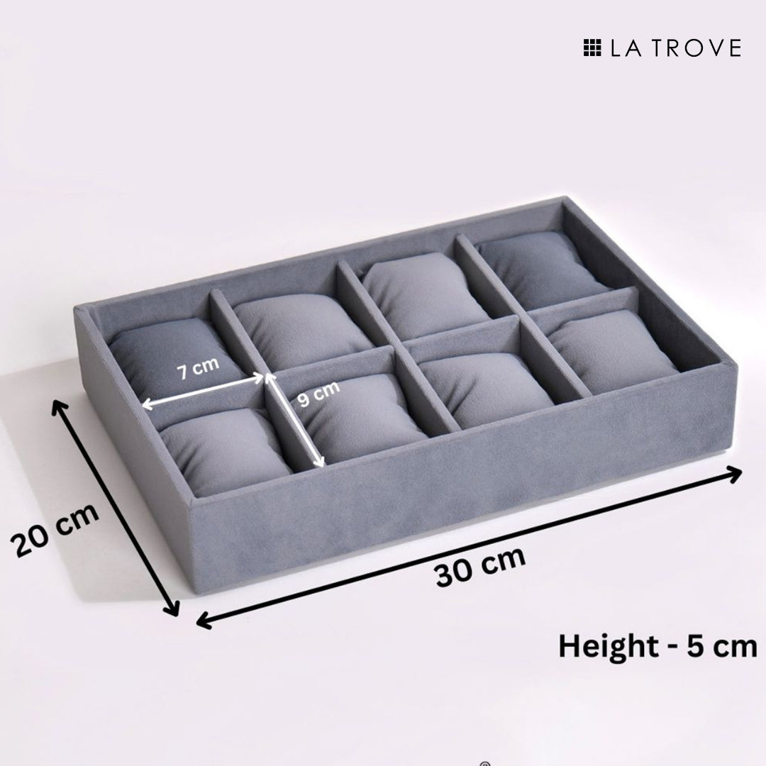8 Slot Velvet Bracelet Tray Organiser