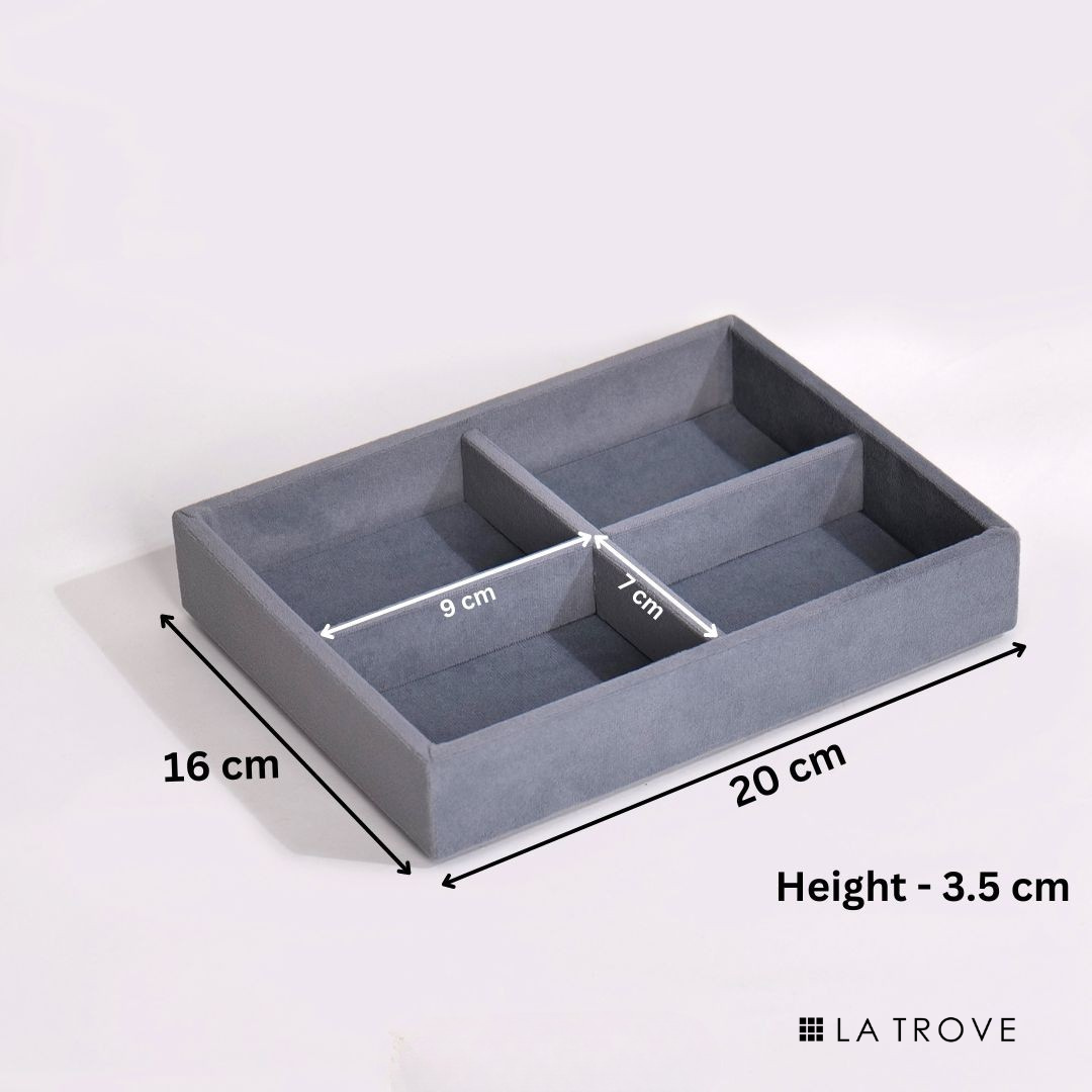 Luxury Small 4 Grids Jewellery Tray