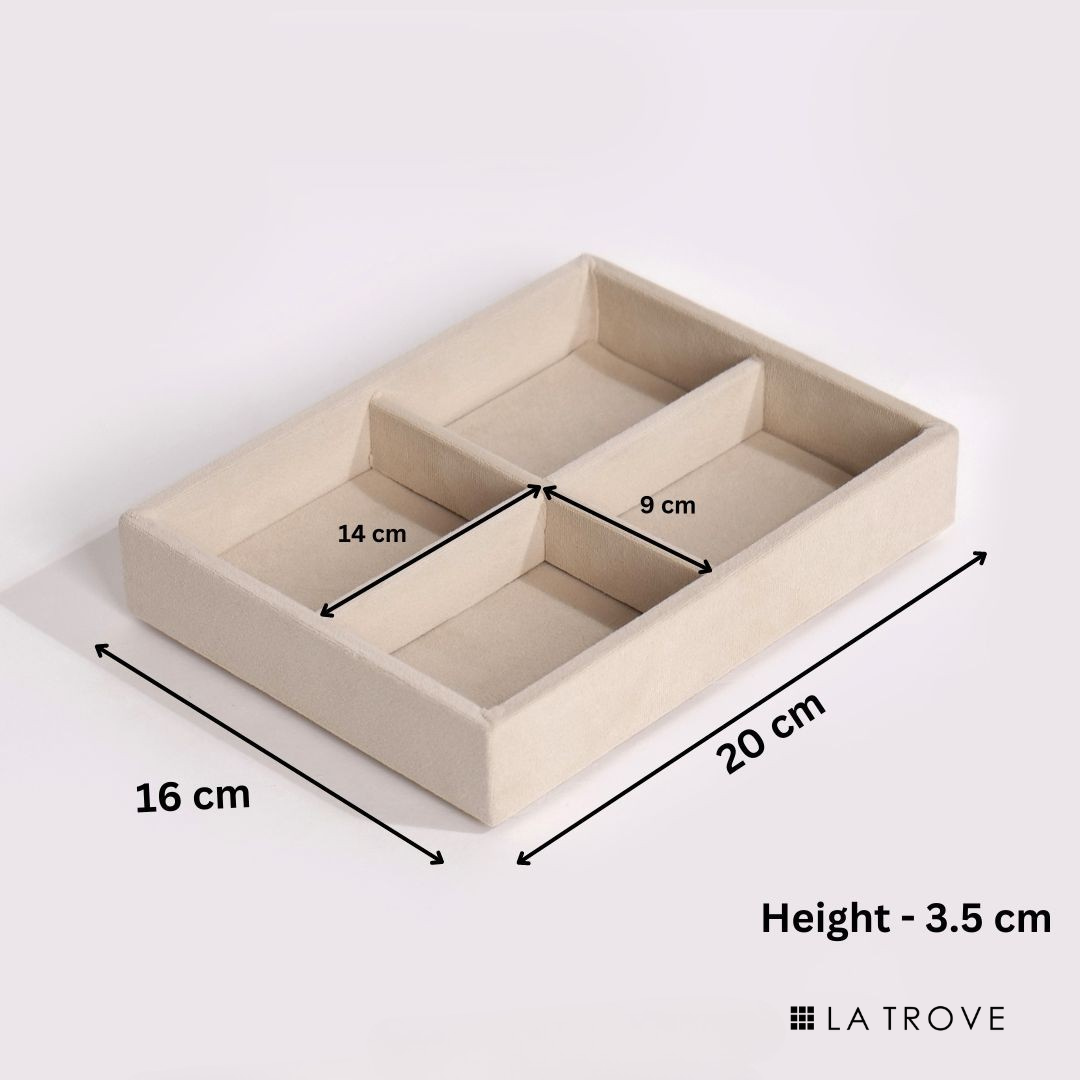 Luxury Small 4 Grids Jewellery Tray