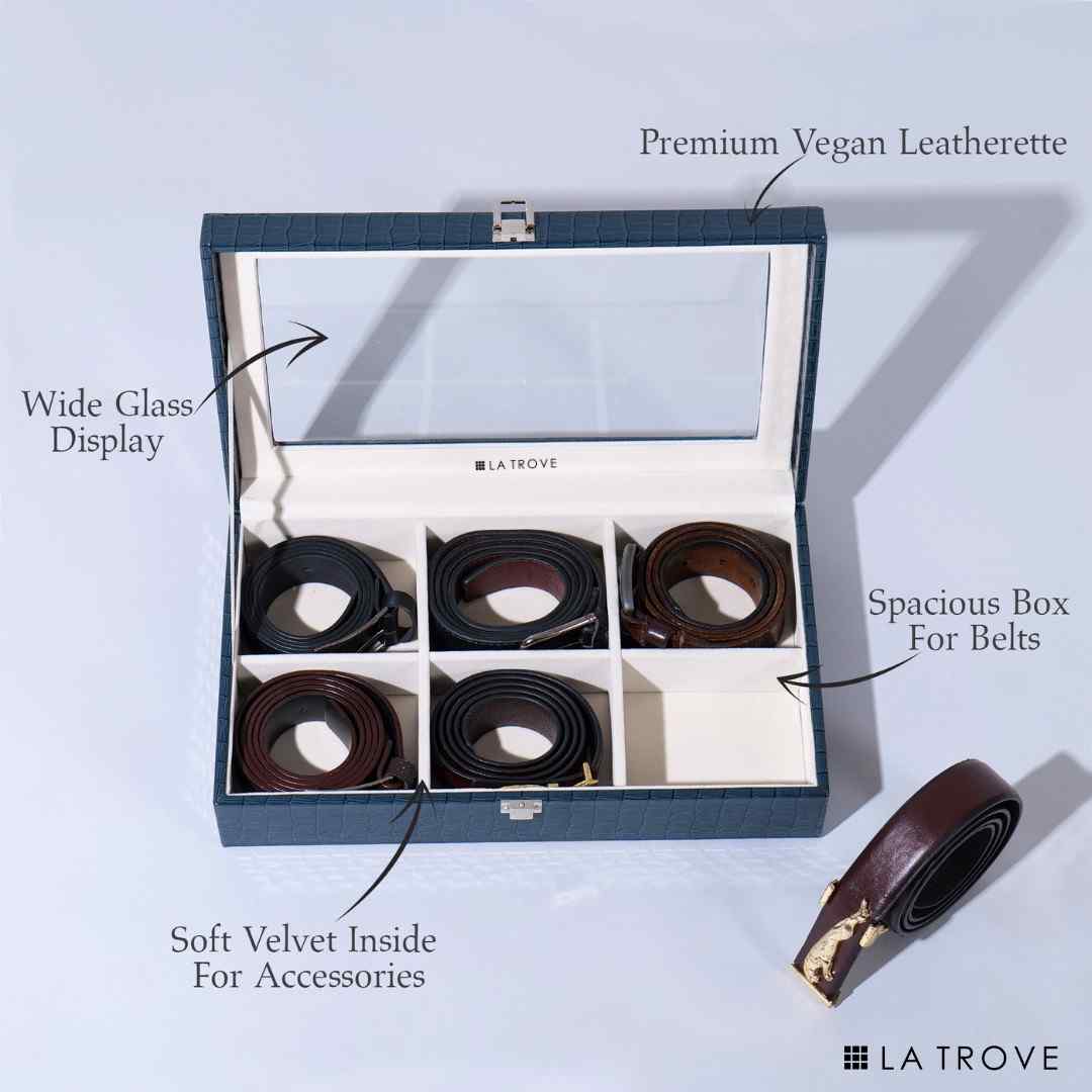 Premium 6 Slot Belt Box Glass