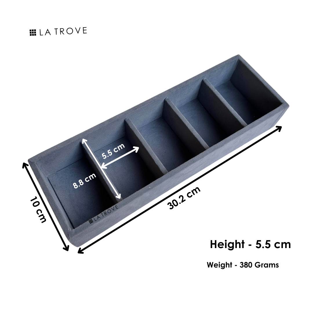 5 Slot Tie & Pocket Square Tray (Sleek)