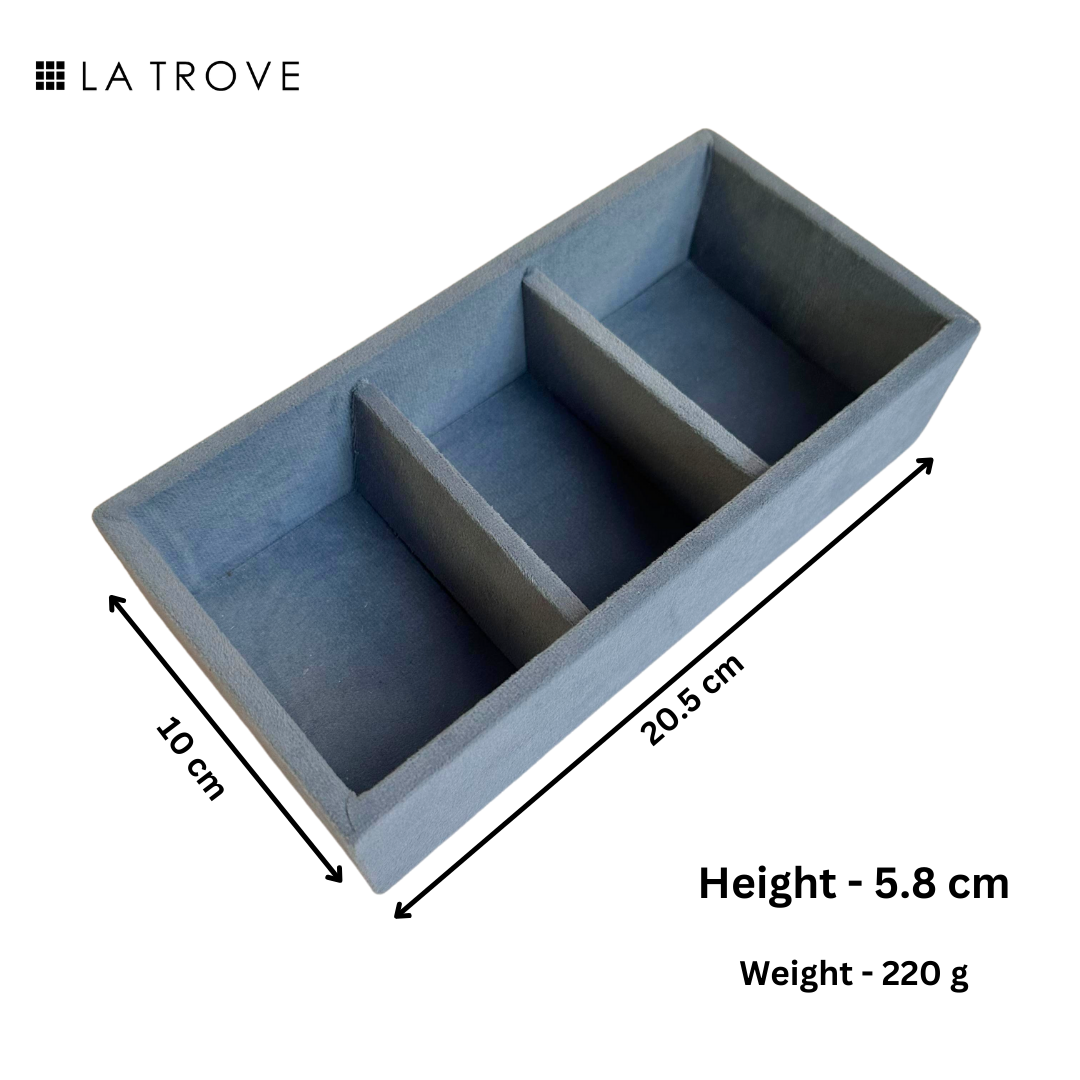3 Slot Mini Tie & Pocket Square Tray