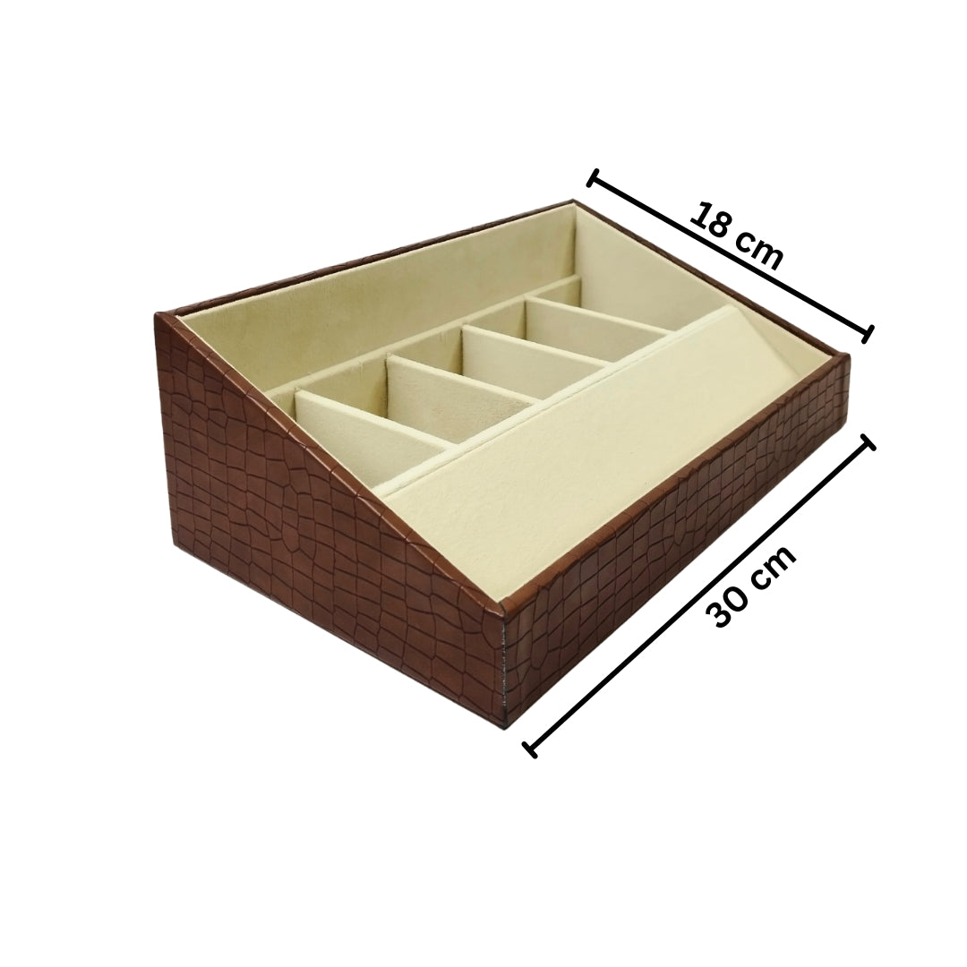 5 Slot Luxury Vegan Leather Belt Tray