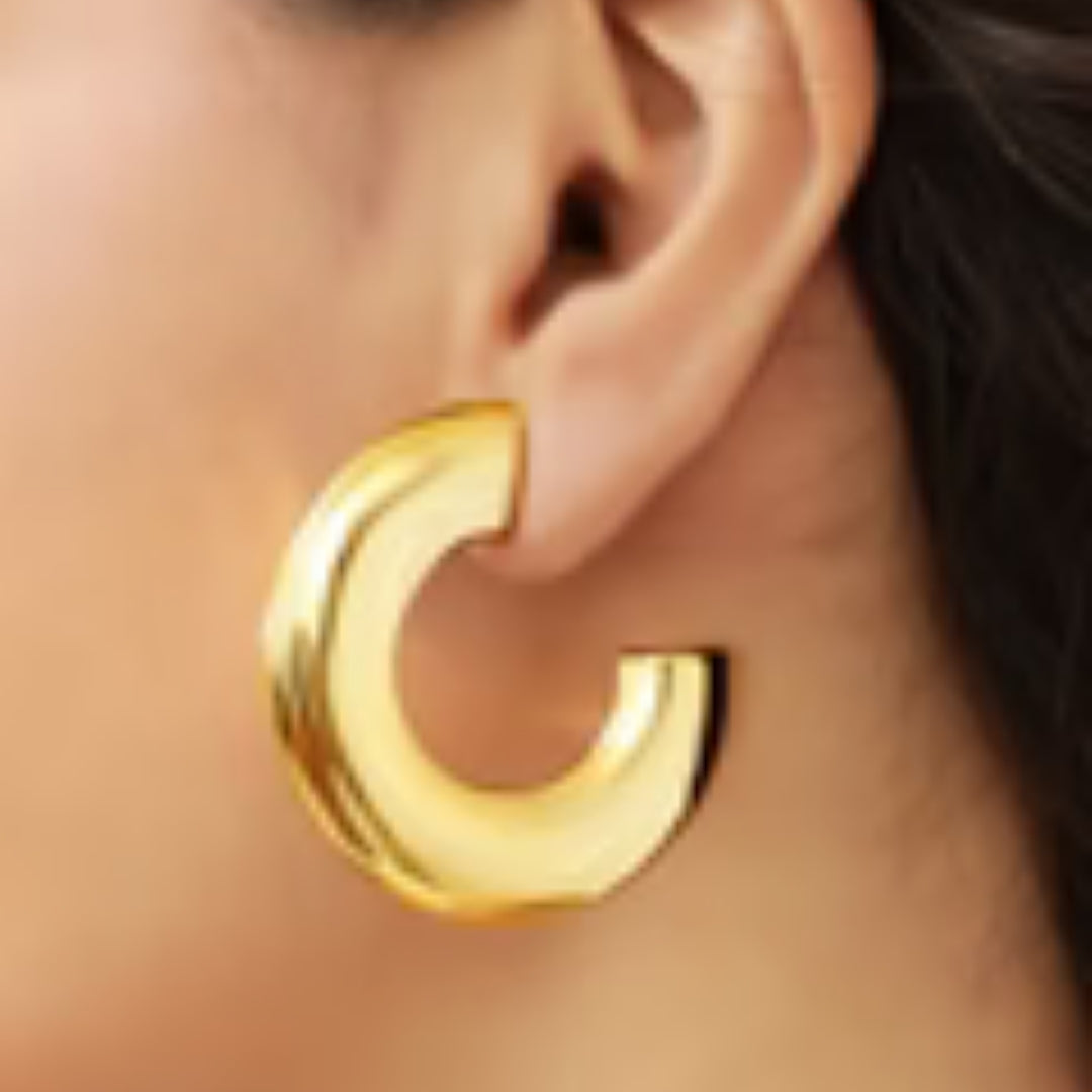 Chunky Gold Hoop Earrings