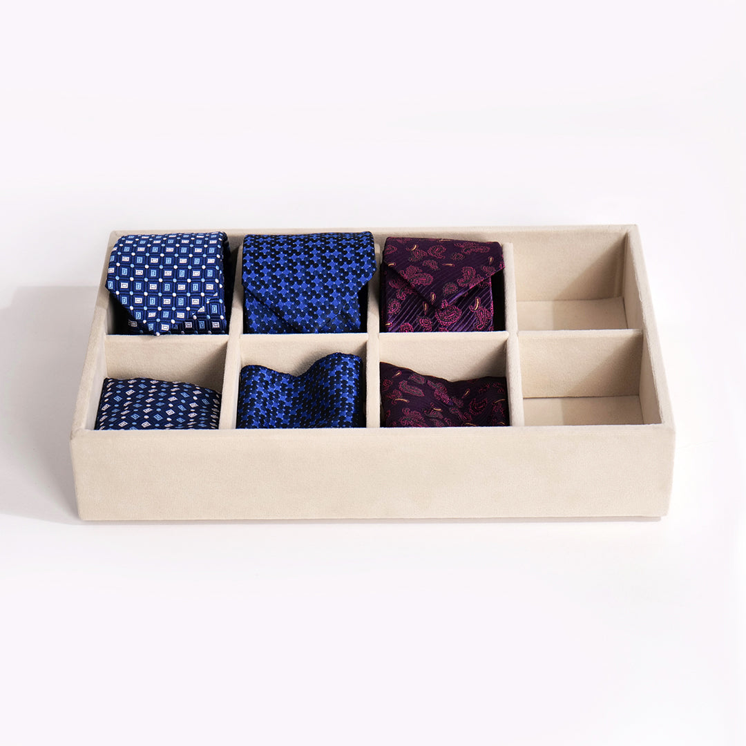 8 Slot Tie & Pocket Square Tray