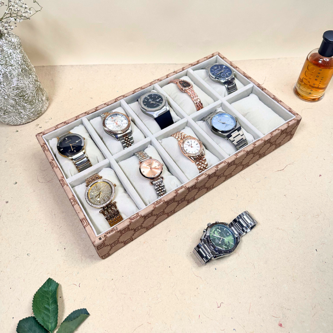 Designer 10-Slot Watch Tray