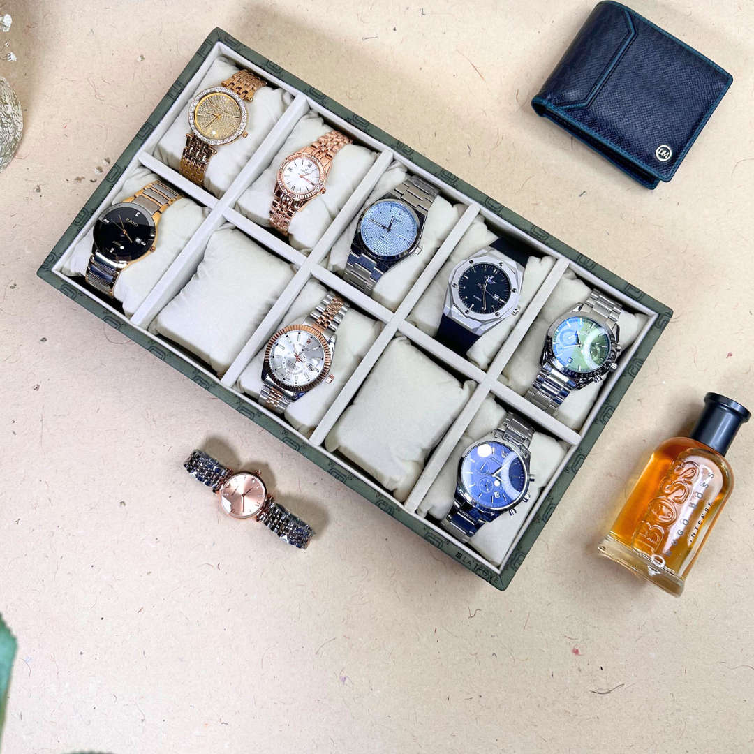 Designer 10-Slot Watch Tray