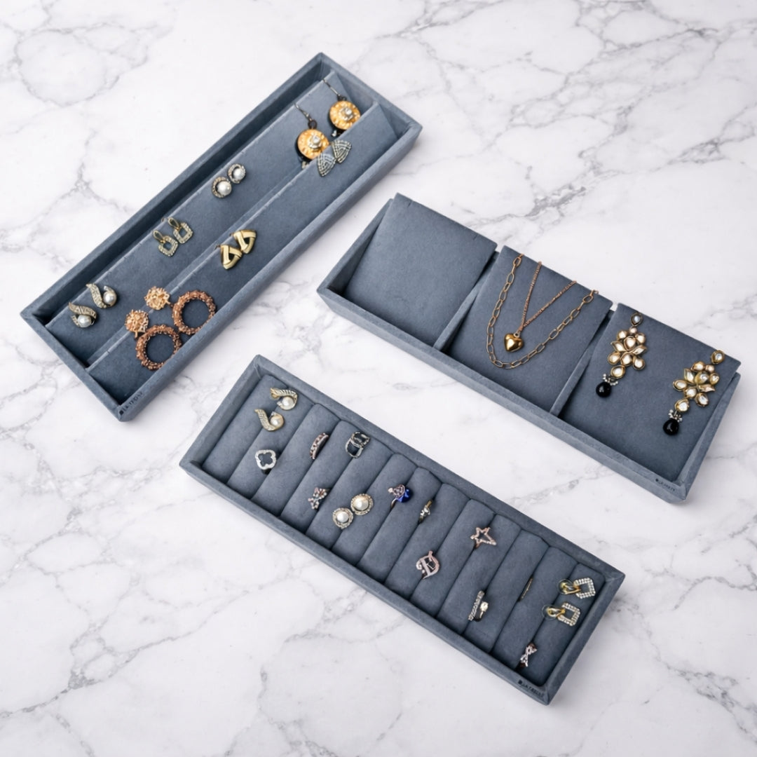 Jewellery Storage Tray Combo – Ring, Necklace & Earring Organiser