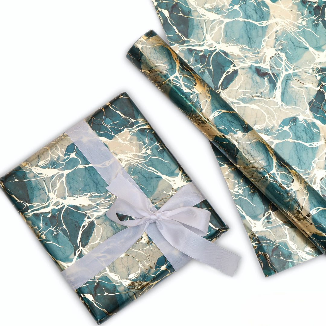 Green Marble Packing Paper
