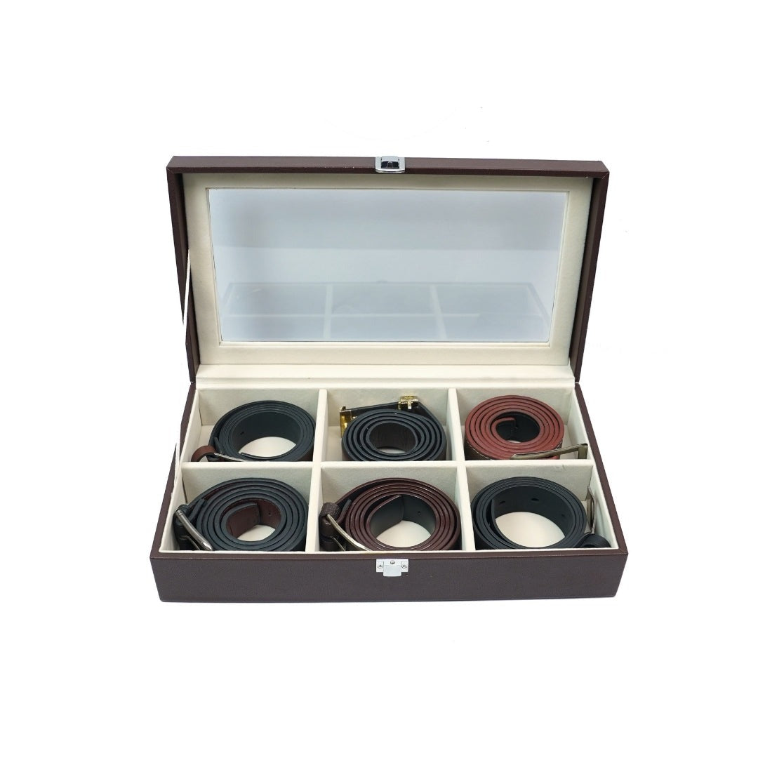 TBT Premium Brown Belt Organiser – with Glass Top