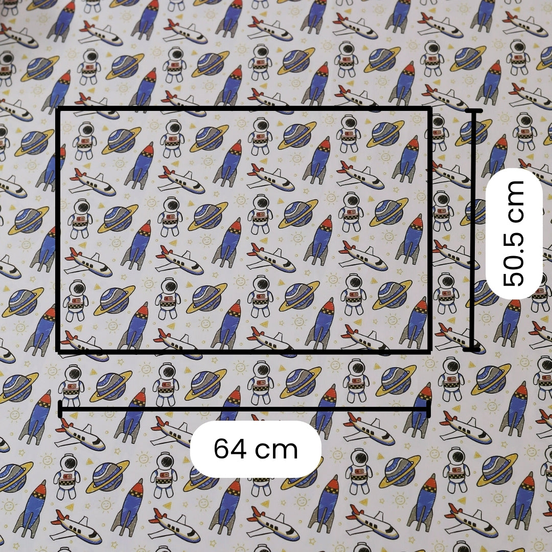 Premium space wrapping paper close-up.