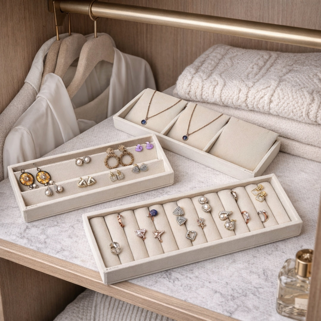 Jewellery Storage Tray Combo – Ring, Necklace & Earring Organiser