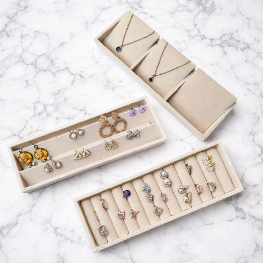 Jewellery Storage Tray Combo – Ring, Necklace & Earring Organiser