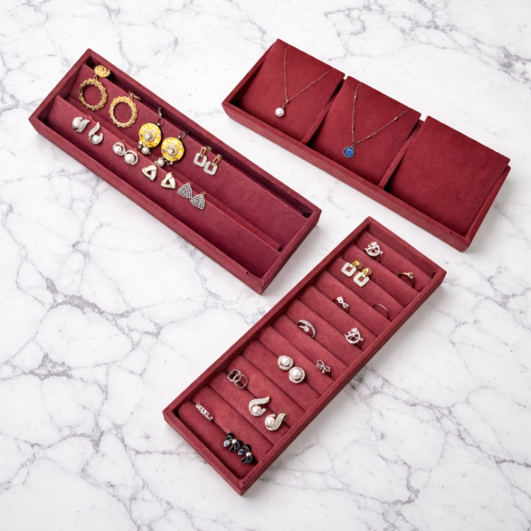 Jewellery Storage Tray Combo – Ring, Necklace & Earring Organiser