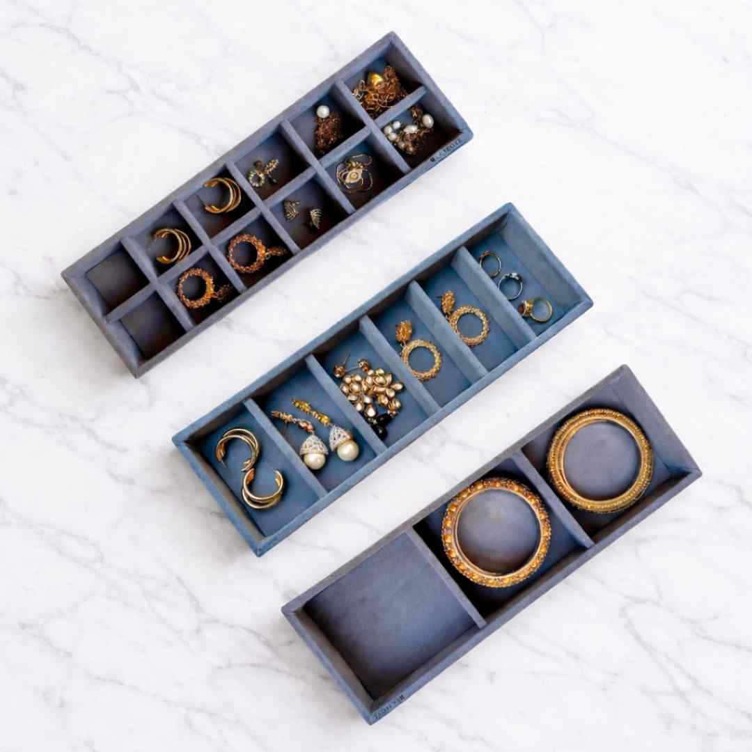 Premium Jewellery Storage Set – 12, 6 & 3 Grid Organizers