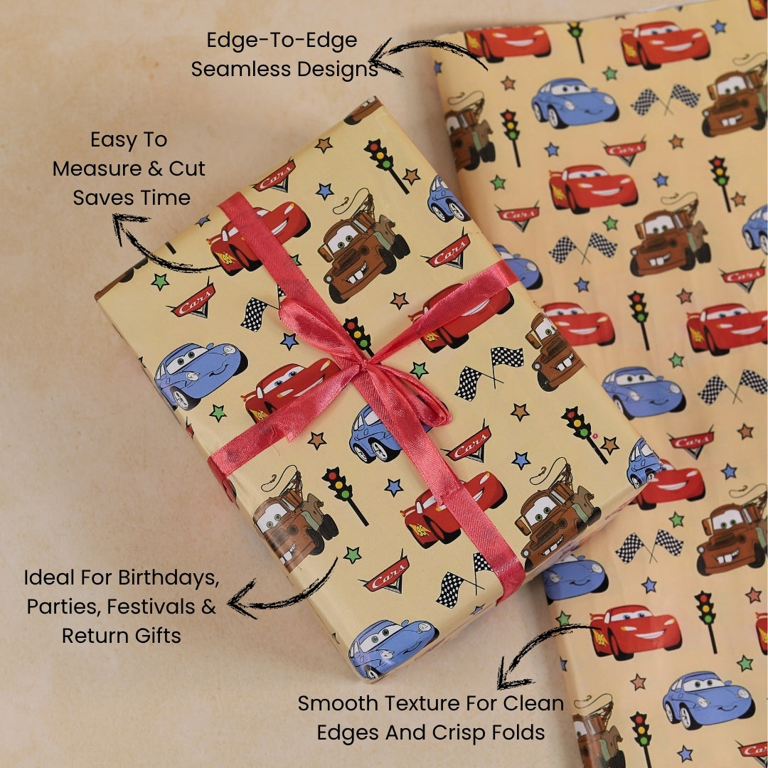 Disney Cars Themed Gift Wrapping Paper