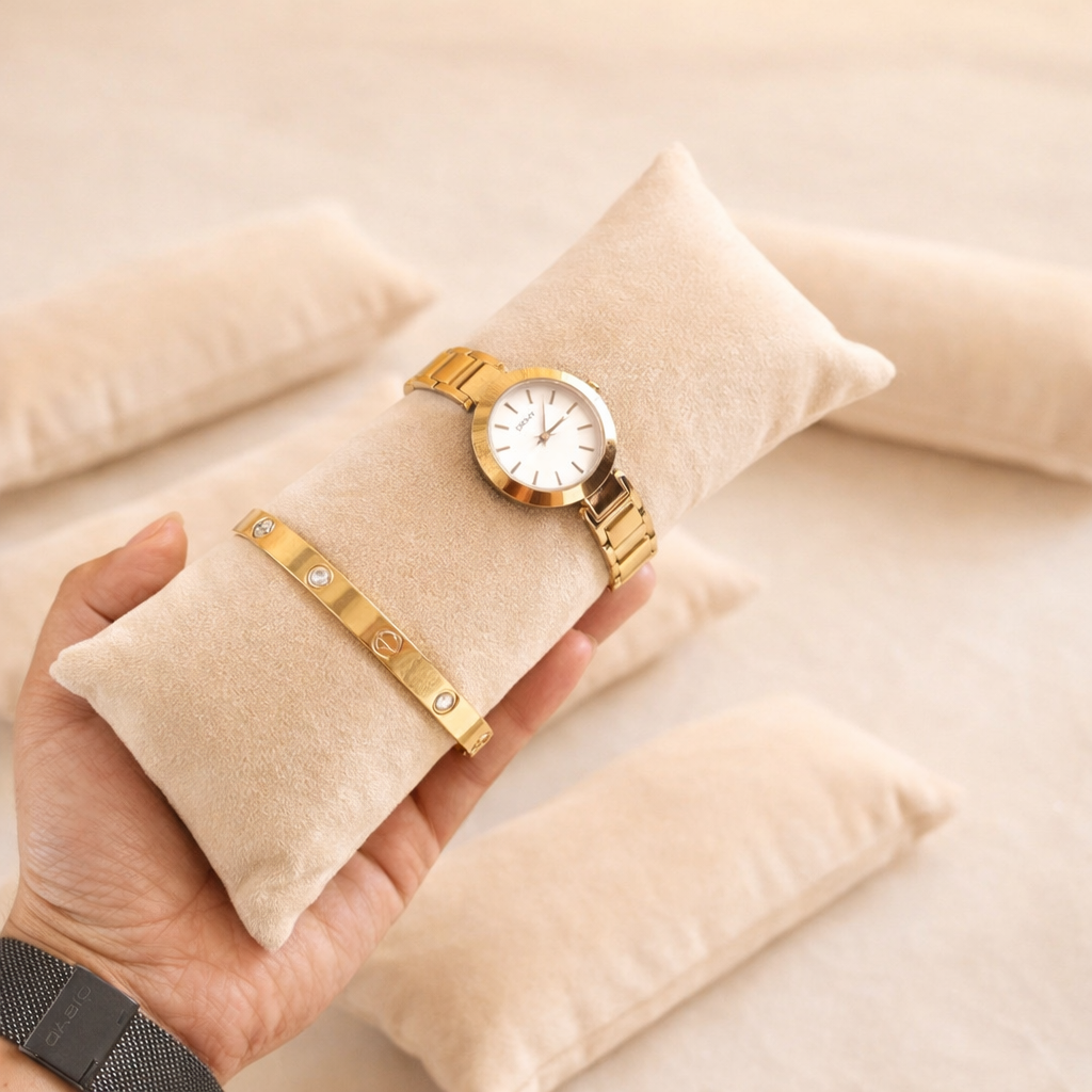 La Trove Luxury Long Velvet Pillow Inserts for Bracelets & Jewellery Organizer Pillows