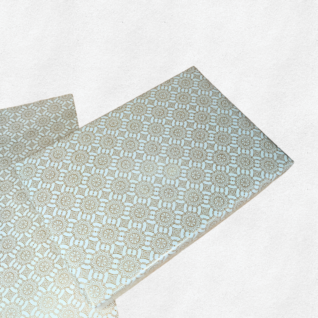 Golden Flower White Base Packing Paper