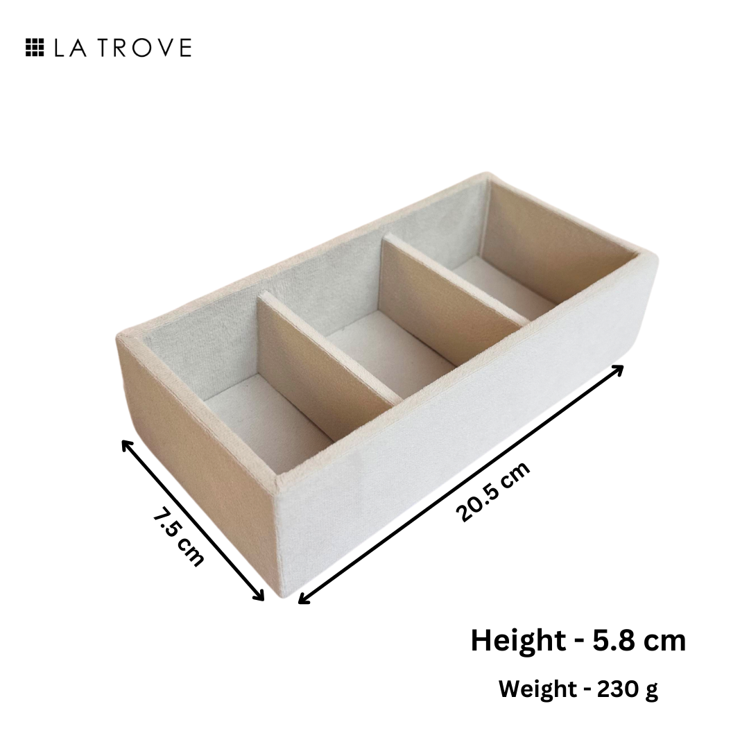 3 Slot Mini Tie & Pocket Square Tray (Mini)