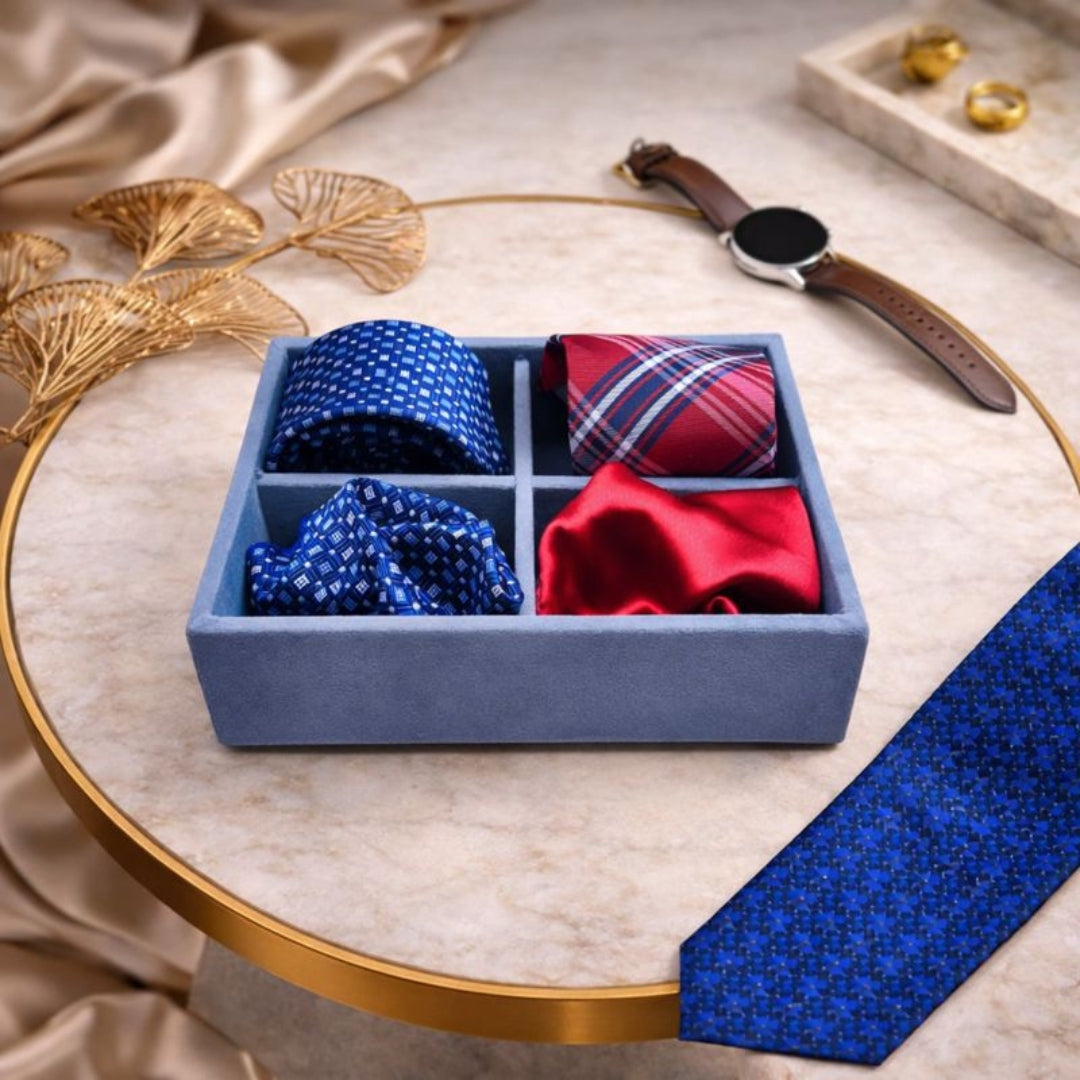 4 Slot Tie & Pocket Square Tray