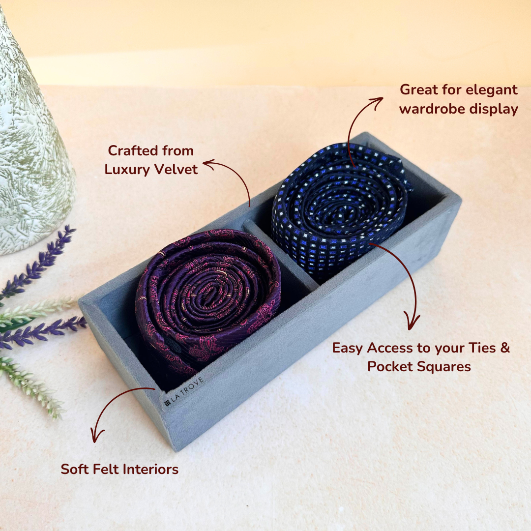 2 Slot Micro Tie & Pocket Square Tray