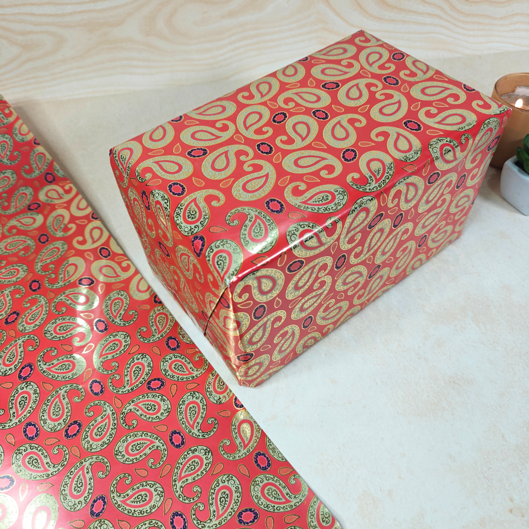 Vintage Paisley Red Packing Paper