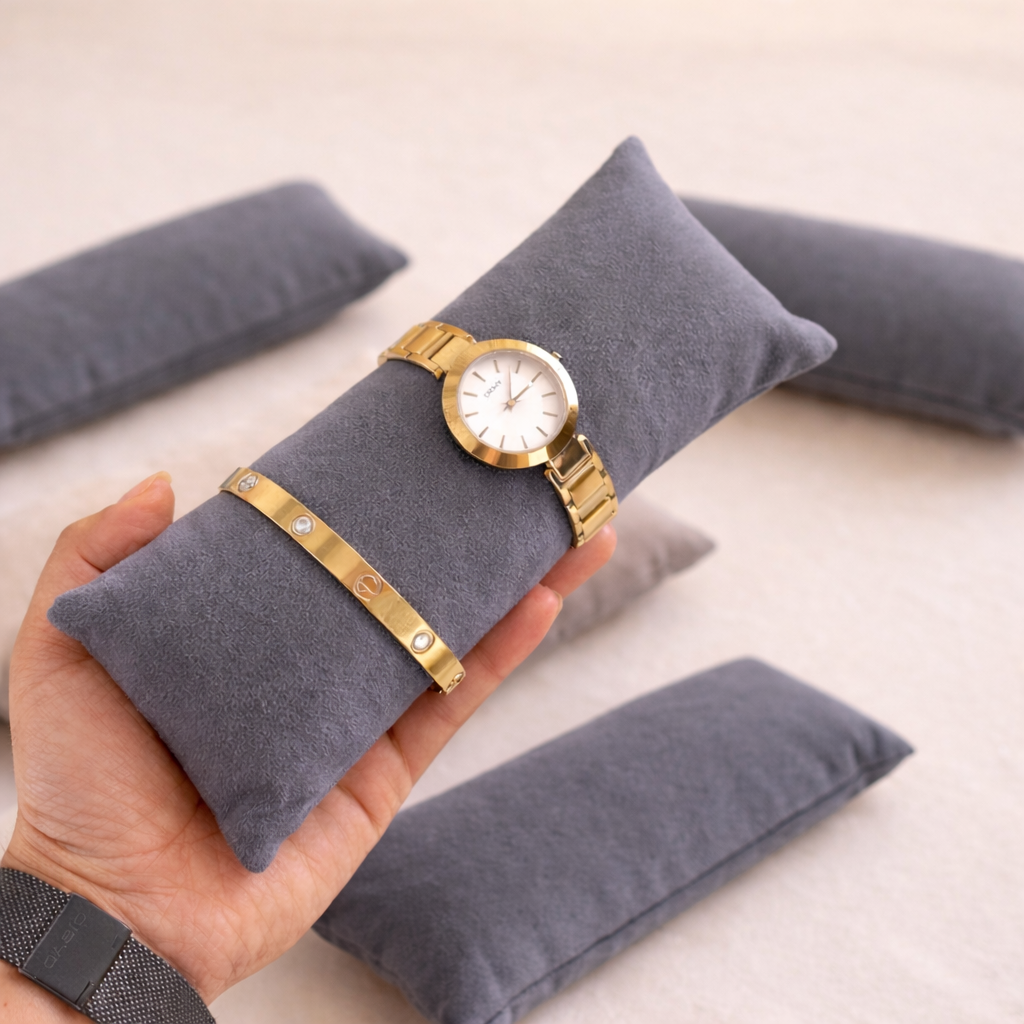 La Trove Luxury Long Velvet Pillow Inserts for Bracelets & Jewellery Organizer Pillows