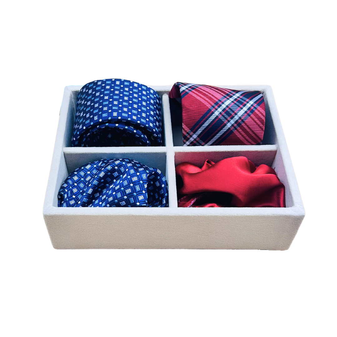 4 Slot Tie & Pocket Square Tray