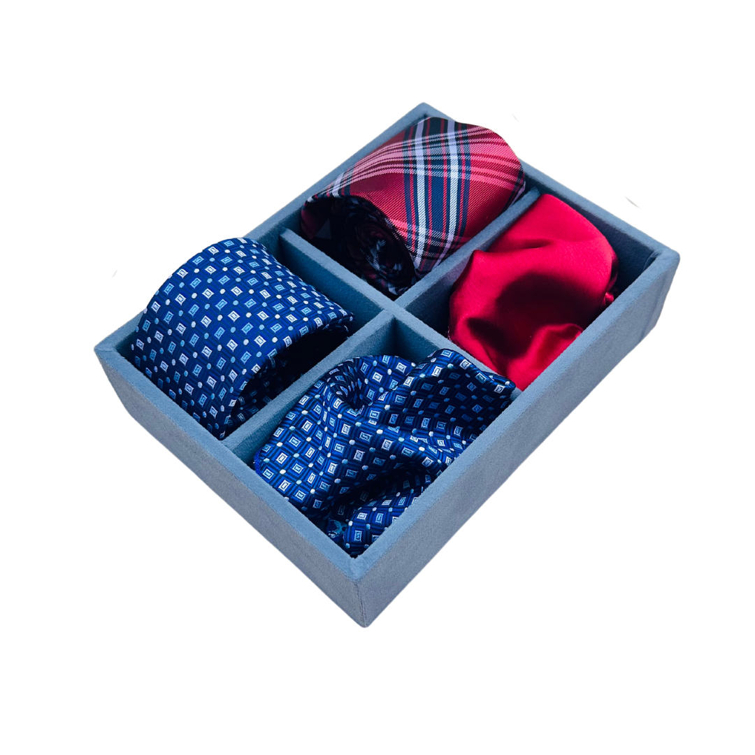 4 Slot Tie & Pocket Square Tray