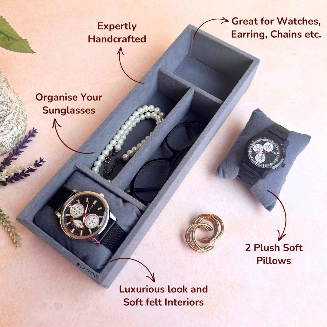 2 Slot Watch & Sunglass Organiser Tray
