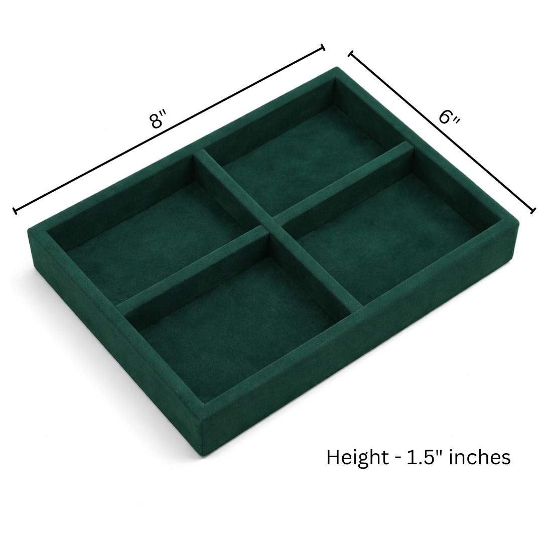 Luxury Small 4 Grids Jewellery Tray