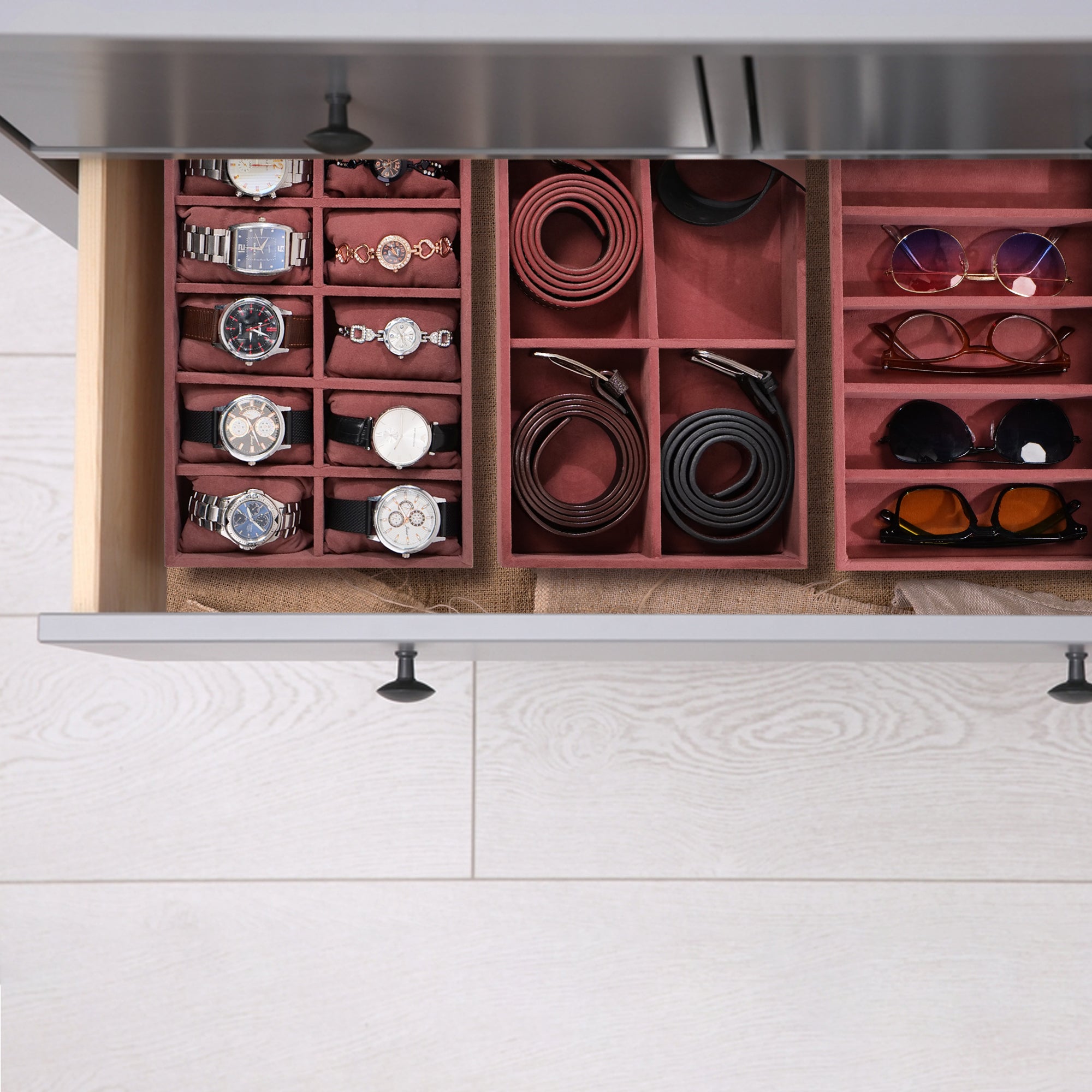 Combo of Watch, Sunglass & Belt Organizer Trays