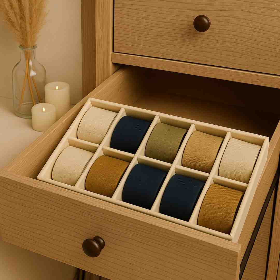 TBT 10 Slot Tie & Pocket Square Organiser Tray