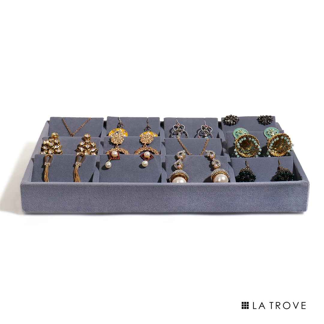 Luxury Velvet Earrings Jewellery Tray