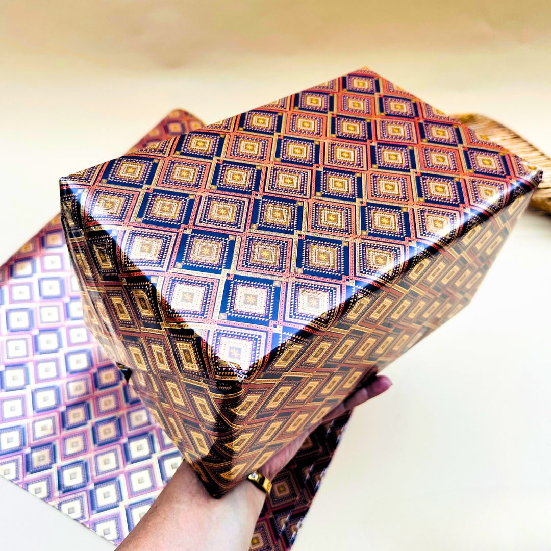 Golden Touch Squares Packing Paper