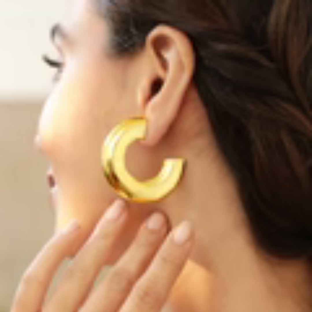 Chunky Gold Hoop Earrings