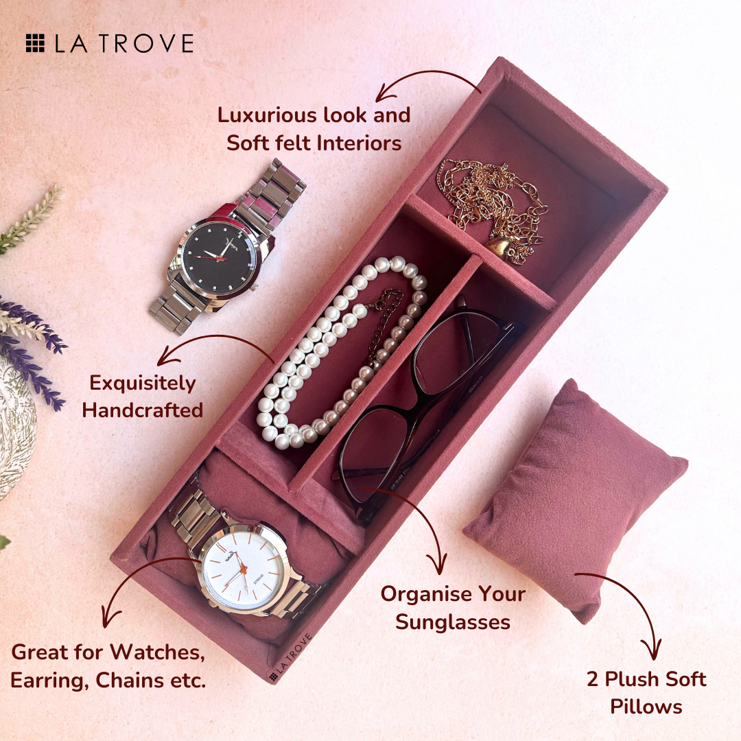 2 Slot Watch & Sunglass Organiser Tray (Sleek)