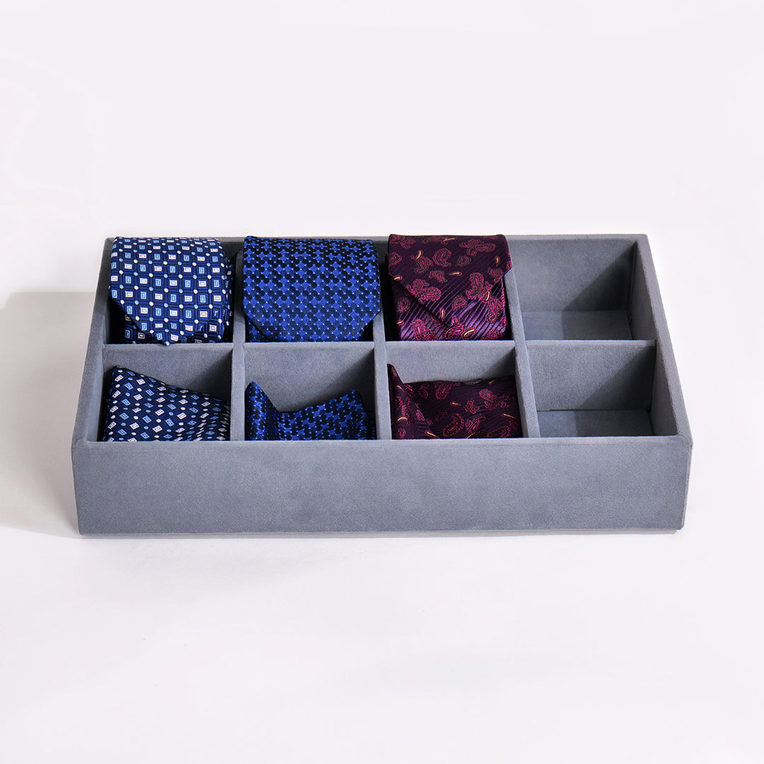 8 Slot Tie & Pocket Square Tray