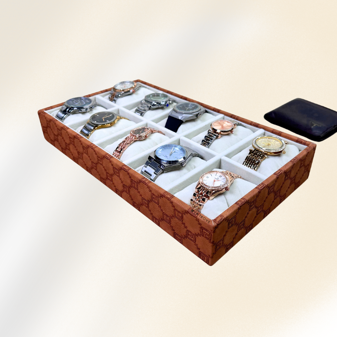 Designer 10-Slot Watch Tray