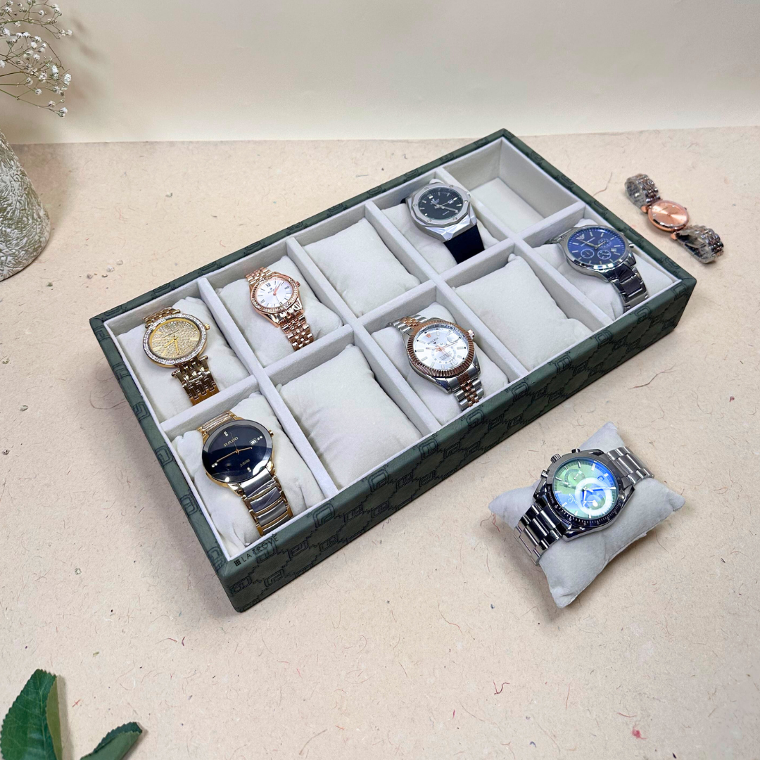 Designer 10-Slot Watch Tray