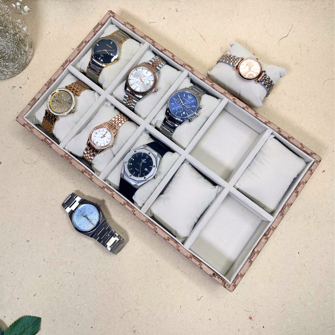 Designer 10-Slot Watch Tray