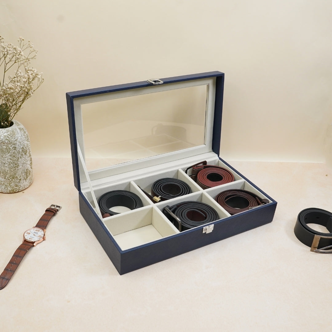 6 slot belt organiser - blue