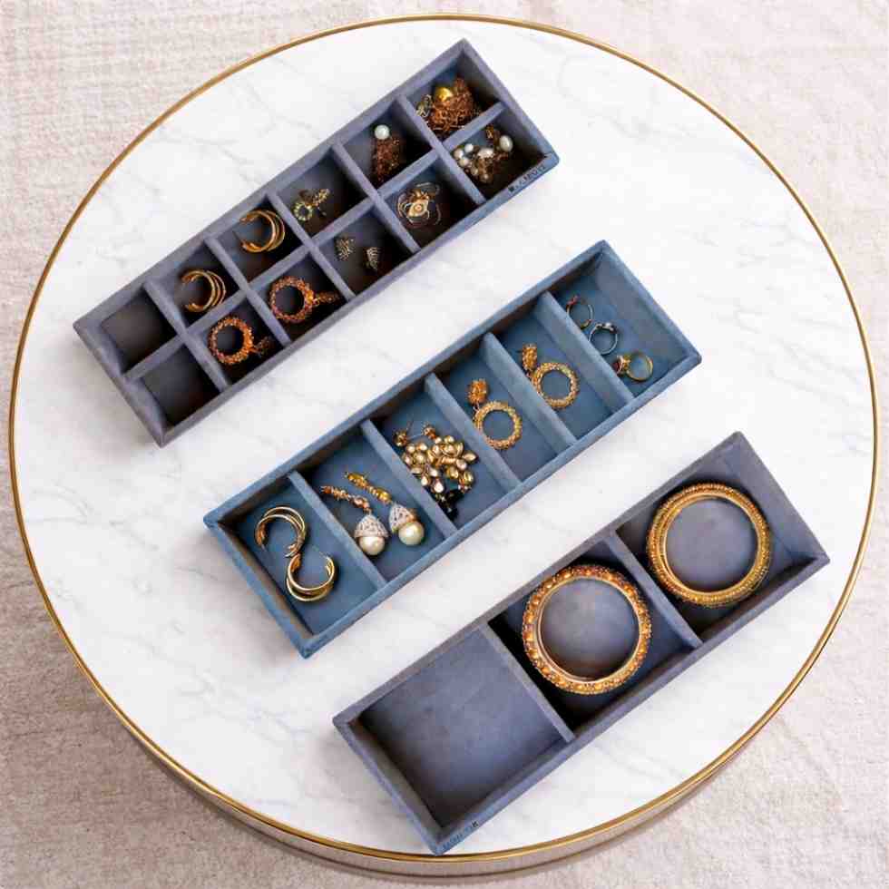 Premium Jewellery Storage Set – 12, 6 & 3 Grid Organizers