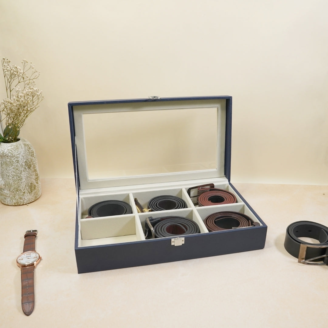 TBT Belt Organiser Box With Glass Top