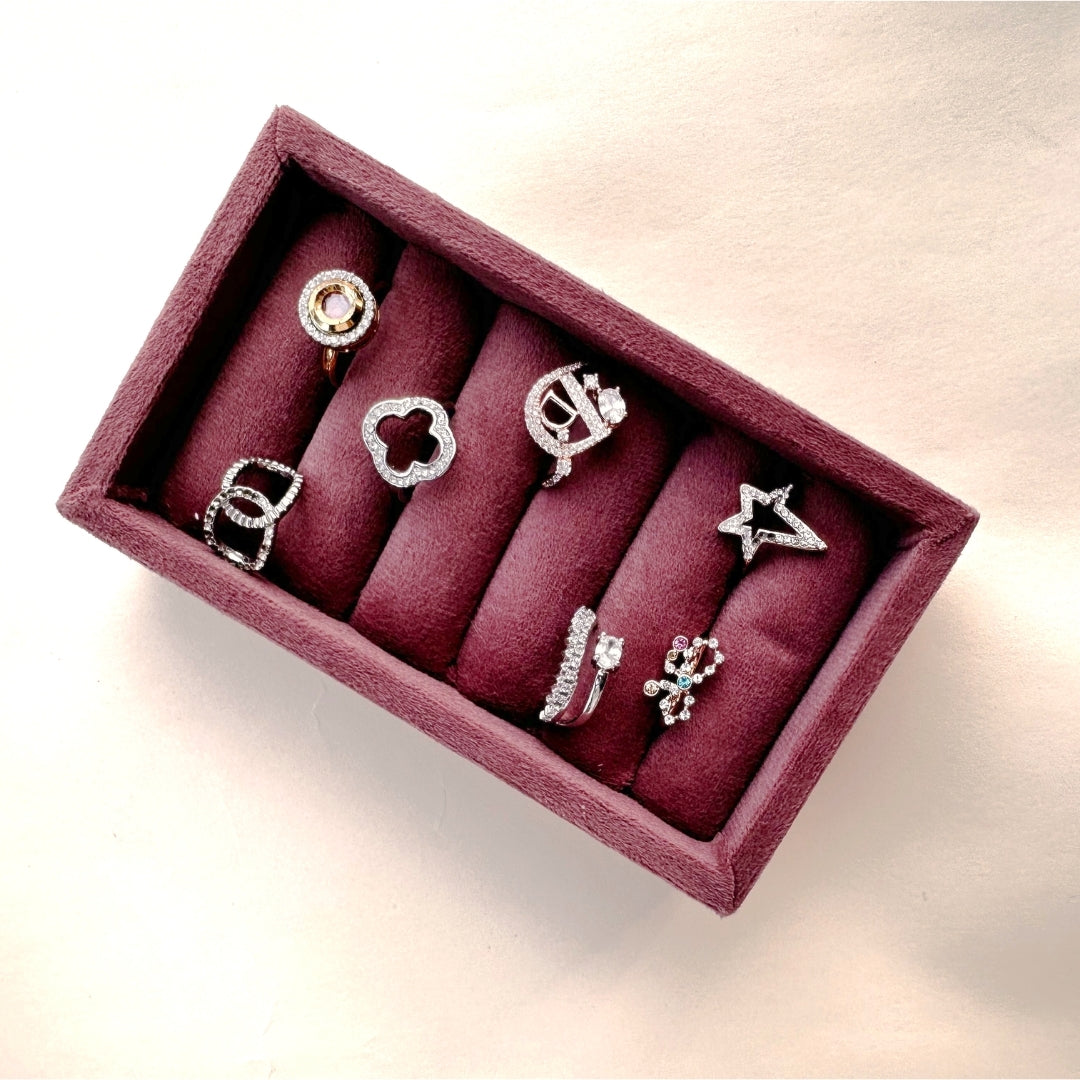 Nano Ring Tray – Velvet Jewellery Organiser for Rings & Studs