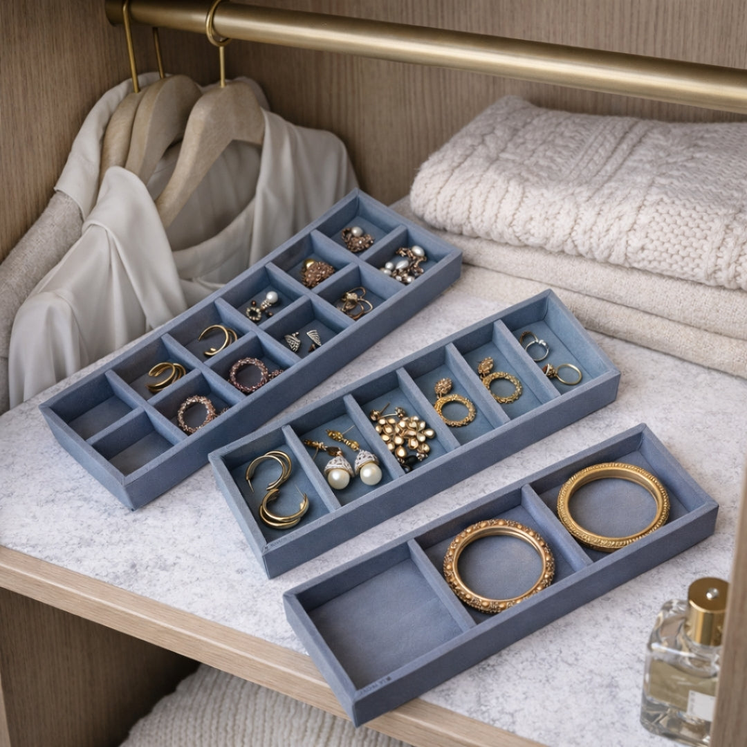Premium Jewellery Storage Set – 12, 6 & 3 Grid Organisers