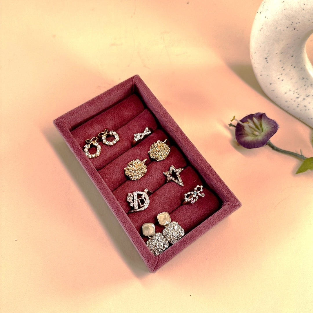 Nano Ring Tray – Velvet Jewellery Organiser for Rings & Studs