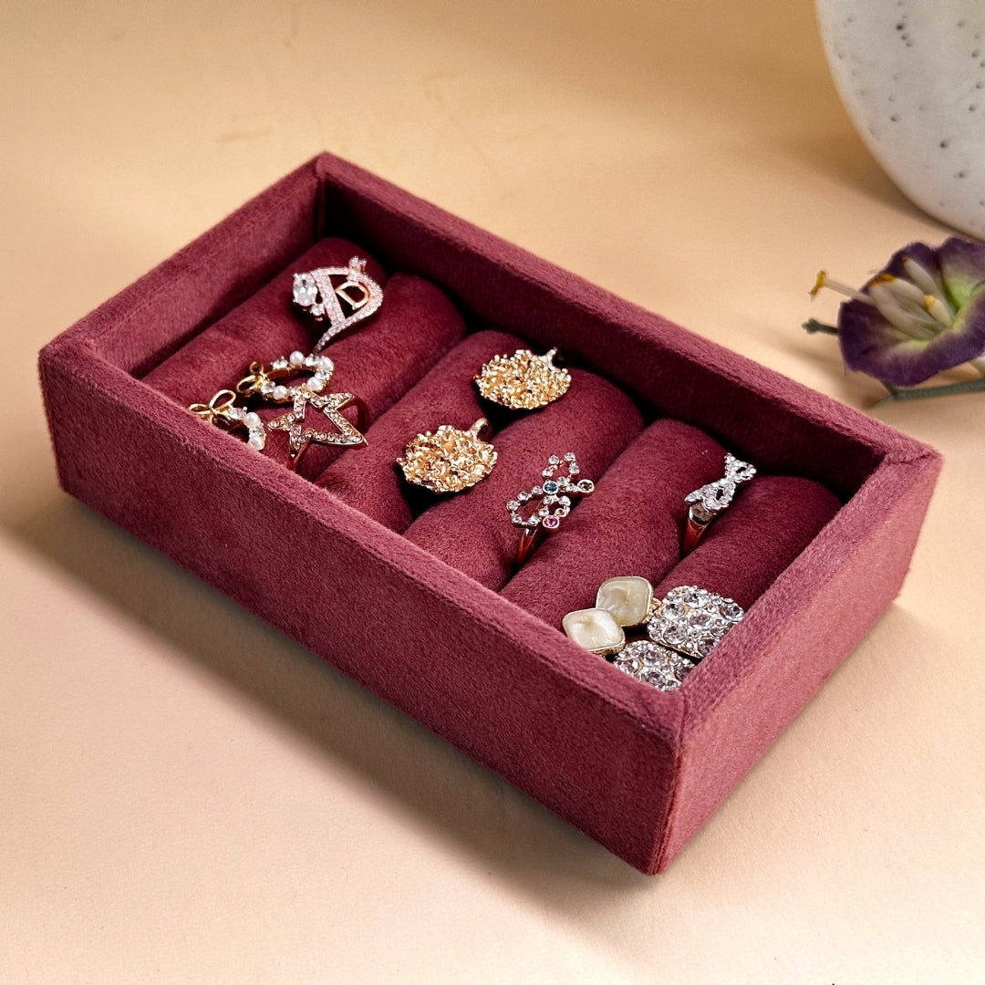 Nano Ring Tray – Velvet Jewellery Organiser for Rings & Studs
